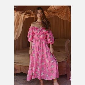 SPELL & The Gypsy Solstice Linen Midi Dress